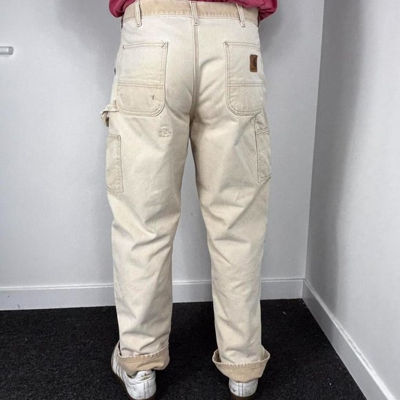 Carhartt Cream Chino Size Mens 36W 32L - Picture 2 of 3